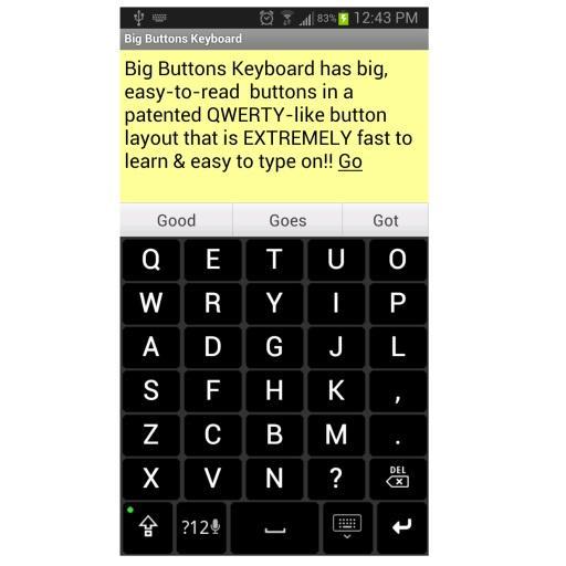 Big Buttons Keyboard Demo