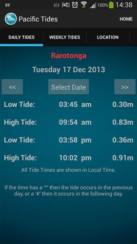 Pacific Islands Tide Times