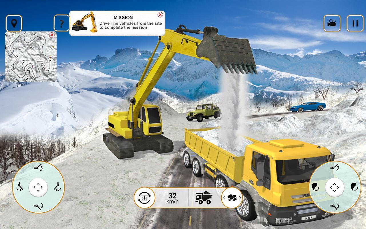 Heavy Excavator Crane Simulator: Snow Rescue