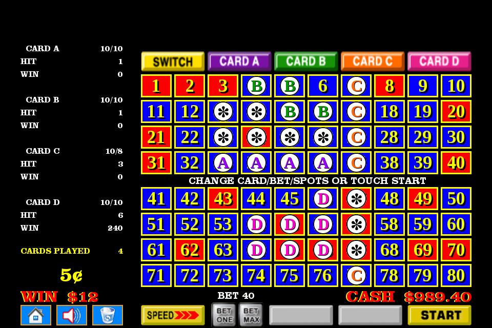 Four 4 Card Keno - FREE