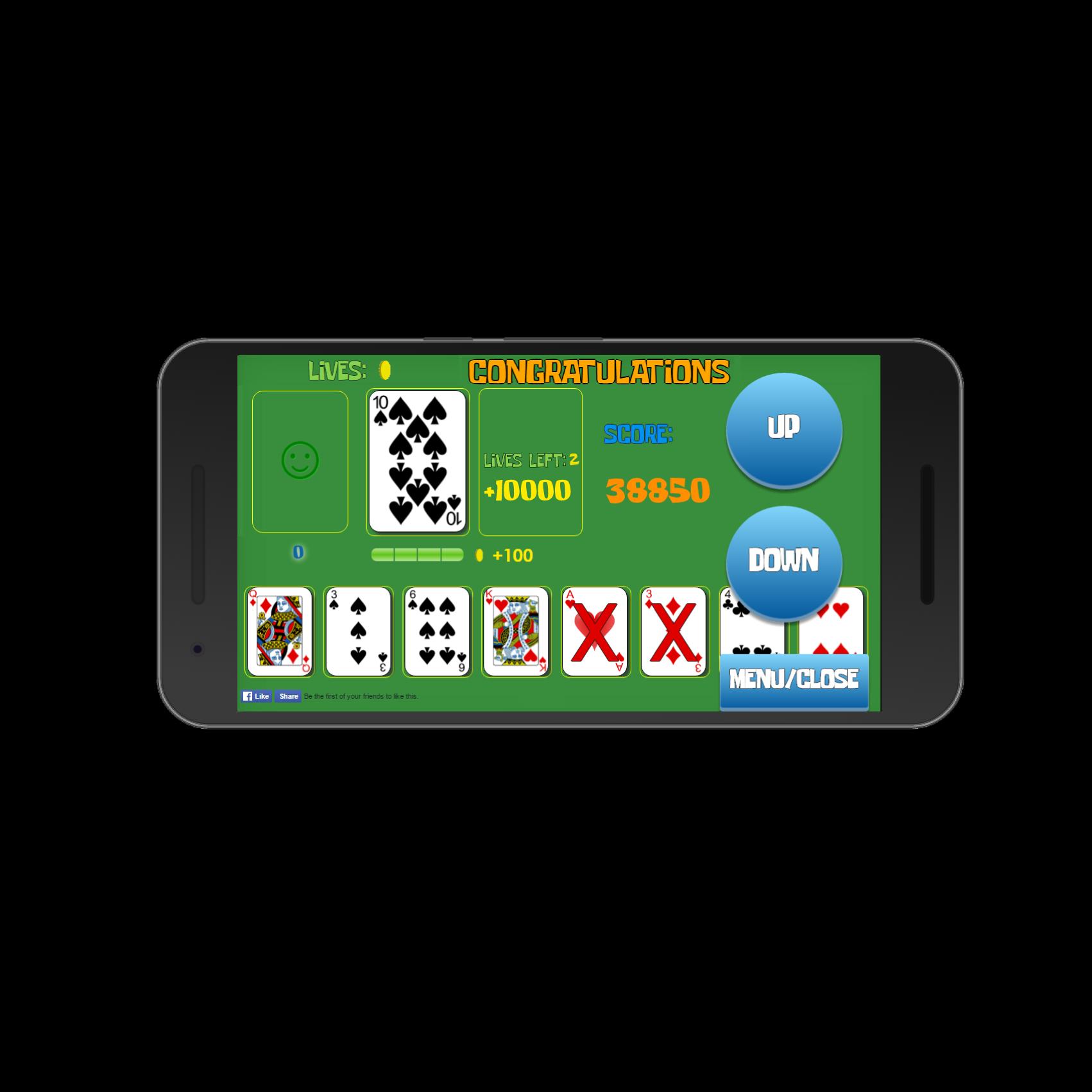 UP or DOWN Card Game