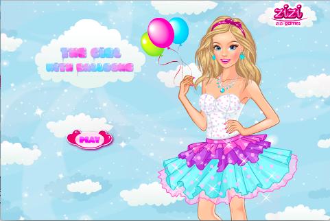 Girl with Balloons Dress Up